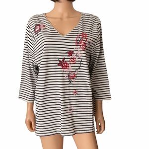 Coldwater Creek cotton beaded  top